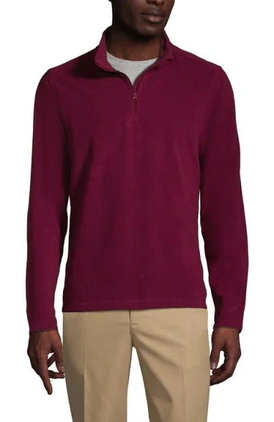 Lands' End School Uniform Young  Lightweight Fleece Quarter Zip Pullover In Burgundy