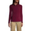 Lands' End School Uniform Young  Lightweight Fleece Quarter Zip Pullover In Burgundy