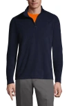 Lands' End School Uniform Young  Lightweight Fleece Quarter Zip Pullover In Classic Navy