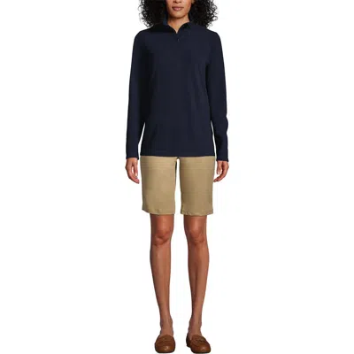 Lands' End School Uniform Young  Lightweight Fleece Quarter Zip Pullover In Classic Navy