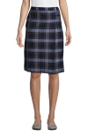 Lands' End School Uniform Young  Plaid A-line Skirt Below The Knee In Classic Navy Plaid