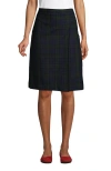 Lands' End School Uniform Young  Plaid A-line Skirt Below The Knee In Classic Navy/evergreen Plaid