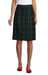 Lands' End School Uniform Young  Plaid A-line Skirt Below The Knee In Hunter/classic Navy Plaid