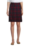 Lands' End School Uniform Young  Plaid Box Pleat Skirt Top Of The Knee In Classic Navy Large Plaid