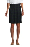 Lands' End School Uniform Young  Plaid Box Pleat Skirt Top Of The Knee In Classic Navy/evergreen Plaid