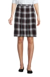 Lands' End School Uniform Young  Plaid Box Pleat Skirt Top Of The Knee In Evergreen/white Plaid