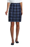 Lands' End School Uniform Young  Plaid Box Pleat Skirt Top Of The Knee In French Blue Plaid