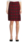 Lands' End School Uniform Young  Plaid Box Pleat Skirt Top Of The Knee In Red