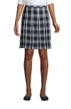 Lands' End School Uniform Young  Plaid Box Pleat Skirt Top Of The Knee In White Plaid