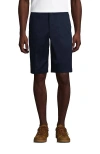 Lands' End School Uniform Young  Plain Front Blend Chino Shorts In Classic Navy