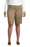 Lands' End Plus Size Plain Front Blend Chino Shorts In Khaki