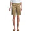 Lands' End School Uniform Young  Plain Front Blend Chino Shorts In Khaki