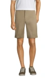 Lands' End School Uniform Young  Plain Front Blend Chino Shorts In Khaki