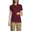 Lands' End School Uniform Young  Short Sleeve Feminine Fit Mesh Polo Shirt In Burgundy