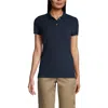 Lands' End School Uniform Young  Short Sleeve Feminine Fit Mesh Polo Shirt In Classic Navy