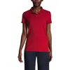 Lands' End School Uniform Young  Short Sleeve Feminine Fit Mesh Polo Shirt In Red