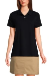 Lands' End School Uniform Young  Short Sleeve Mesh Polo Shirt In Black