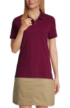 Lands' End School Uniform Young  Short Sleeve Mesh Polo Shirt In Burgundy