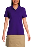 Lands' End School Uniform Young  Short Sleeve Mesh Polo Shirt In Deep Purple