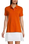 Lands' End School Uniform Young  Short Sleeve Mesh Polo Shirt In Orange Spice