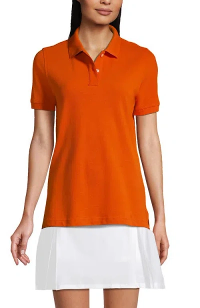 Lands' End School Uniform Young  Short Sleeve Mesh Polo Shirt In Orange Spice