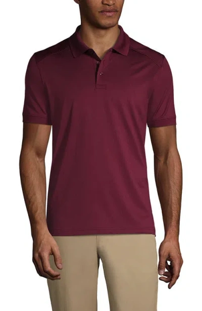 Lands' End School Uniform Young  Short Sleeve Rapid Dry Polo Shirt In Burgundy
