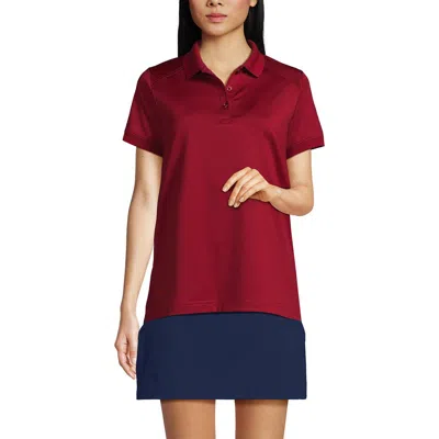 Lands' End School Uniform Young  Short Sleeve Rapid Dry Polo Shirt In Garnet