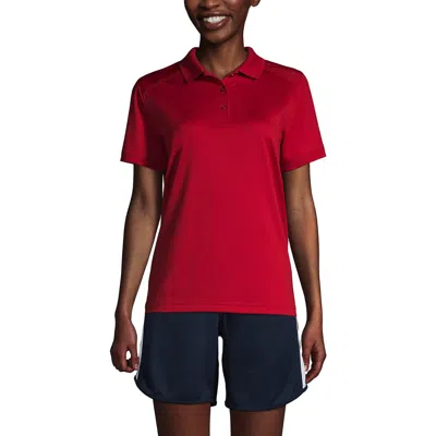 Lands' End School Uniform Young  Short Sleeve Rapid Dry Polo Shirt In Red