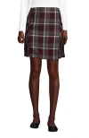 Lands' End School Uniform Young  Side Pleat Plaid Skort Above The Knee In Burgundy/gray Plaid