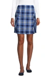 Lands' End School Uniform Young  Side Pleat Plaid Skort Above The Knee In Clear Blue Plaid