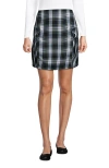 Lands' End Kids'  School Uniform Young  Side Pleat Plaid Skort Above The Knee In White Plaid