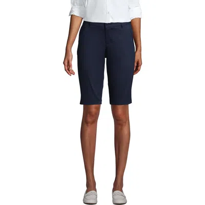 Lands' End School Uniform Young  Stretch Chino Bermuda Shorts In Classic Navy