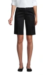 Lands' End Tall Plain Front Blend Chino Shorts In Black
