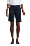 Lands' End Tall Plain Front Blend Chino Shorts In Classic Navy