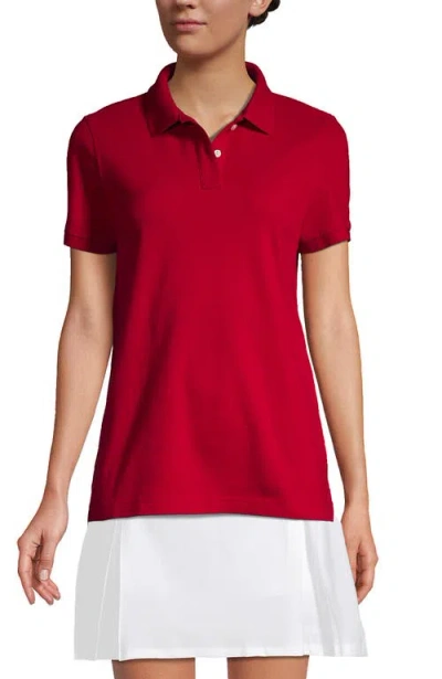 Lands' End Tall Short Sleeve Mesh Polo Shirt In Red