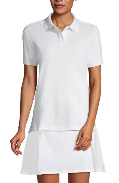 Lands' End Tall Short Sleeve Mesh Polo Shirt In White