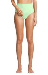 Lands' End Sculpting Suit Chlorine Resistant Targeted Control Retro High Waisted Bikini Swim Bottoms In Icy Mint Green