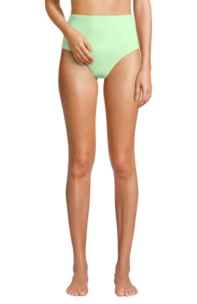 Lands' End Sculpting Suit Chlorine Resistant Targeted Control Retro High Waisted Bikini Swim Bottoms In Icy Mint Green