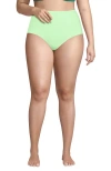 Lands' End Plus Size Sculpting Suit High Waisted Bikini Bottoms In Icy Mint Green
