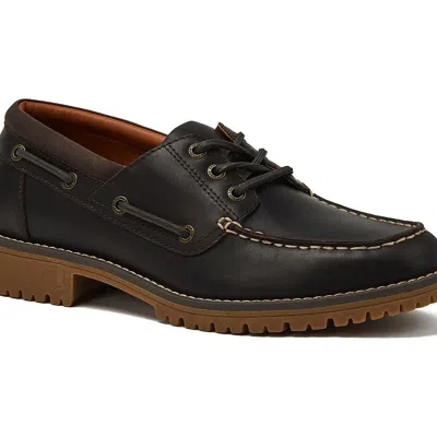 Lands' End Seaport Leather Lace Up Boat Shoes In Brown