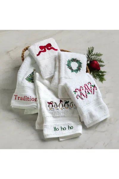 Lands' End Seasonal Cotton Embroidered Hand Towel In Multi