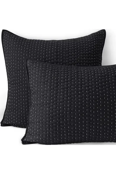Lands' End Seed Stitch Quilted Pillow Sham In Black