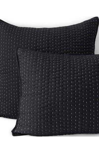 Lands' End Seed Stitch Quilted Pillow Sham In Black
