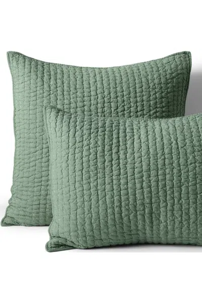 Lands' End Seed Stitch Quilted Pillow Sham In Green