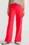 Lands' End Serious Sweats High Rise Wide Leg Cargo Pants In Deep Coral