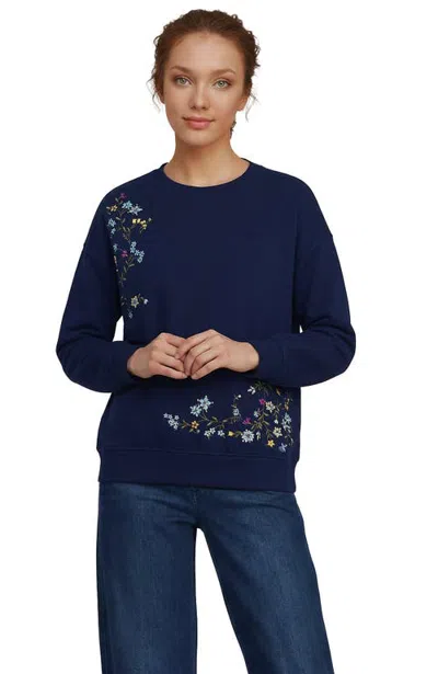 Lands' End Serious Sweats Relaxed Long Sleeve Crew Neck Sweatshirt In Blue