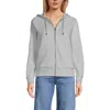 Lands' End Serious Sweats Relaxed Long Sleeve Full Zip Hoodie Sweatshirt In Soft Light Gray Heather