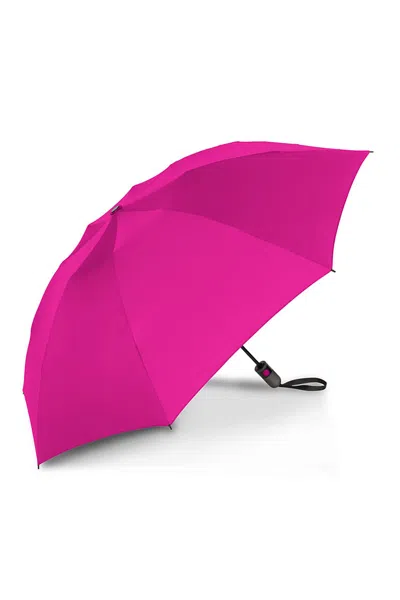 Lands' End Shedrain Unbelievabrella Reverse Closing Auto Open Compact Umbrella In Red