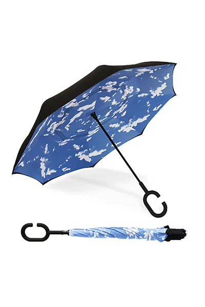 Lands' End Shedrain Unbelievabrella Reverse Closing Manual Open Umbrella In Red