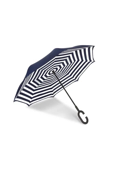 Lands' End Shedrain Unbelievabrella Reverse Closing Manual Open Umbrella In Multi